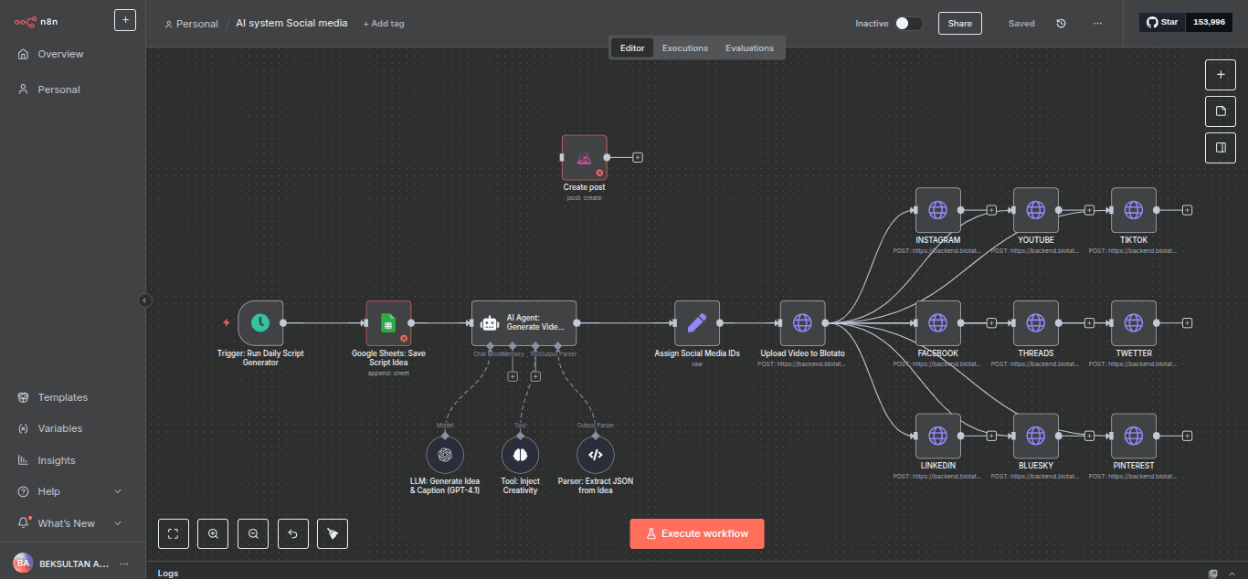 AI autopost with Blotato