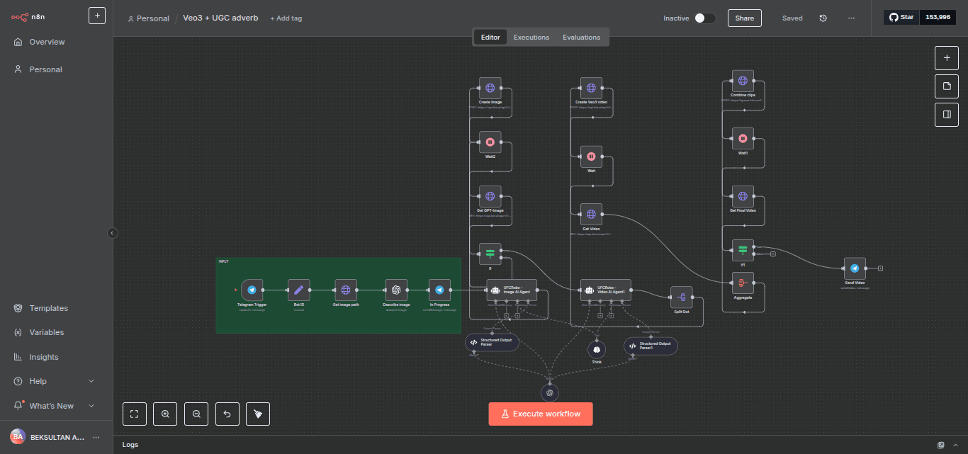 Veo3 + UGC adverb n8n