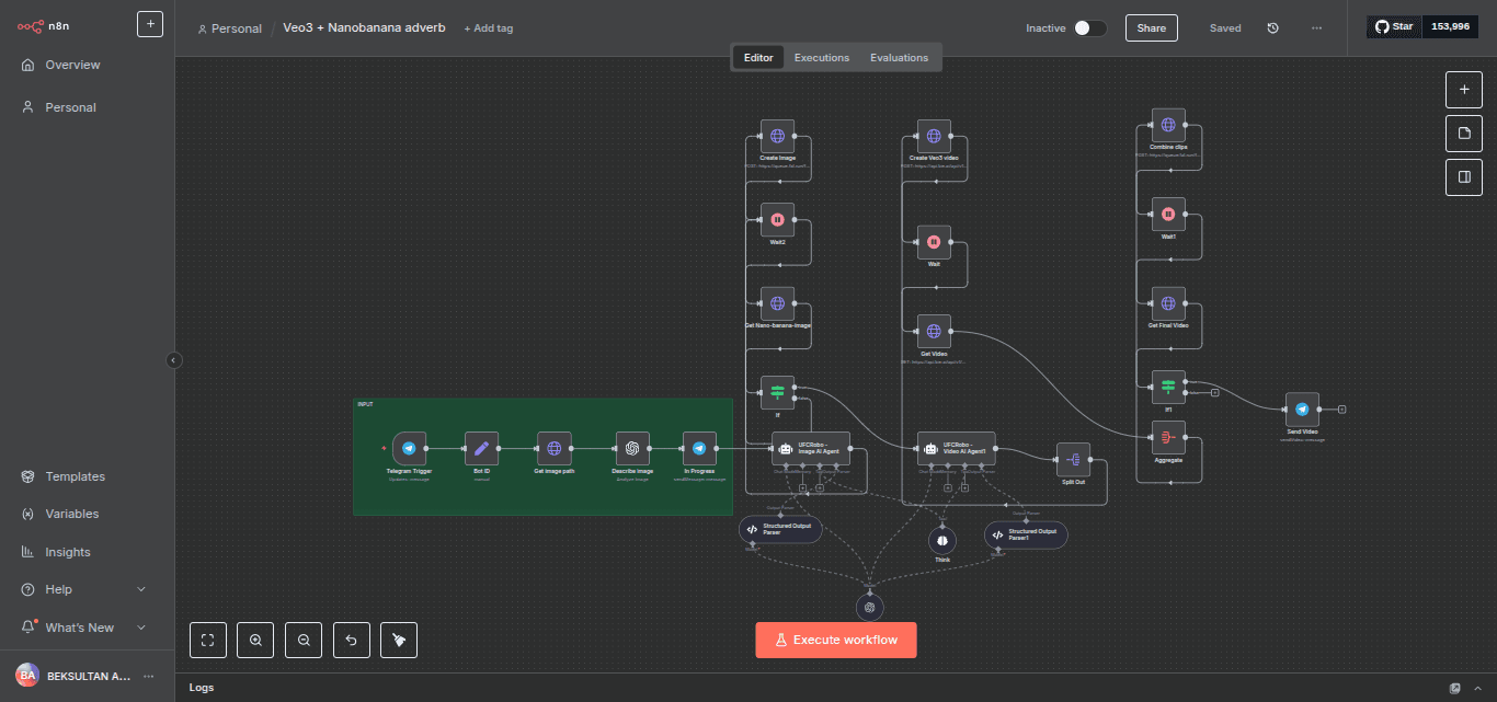 Veo3 + NANOBANA  n8n